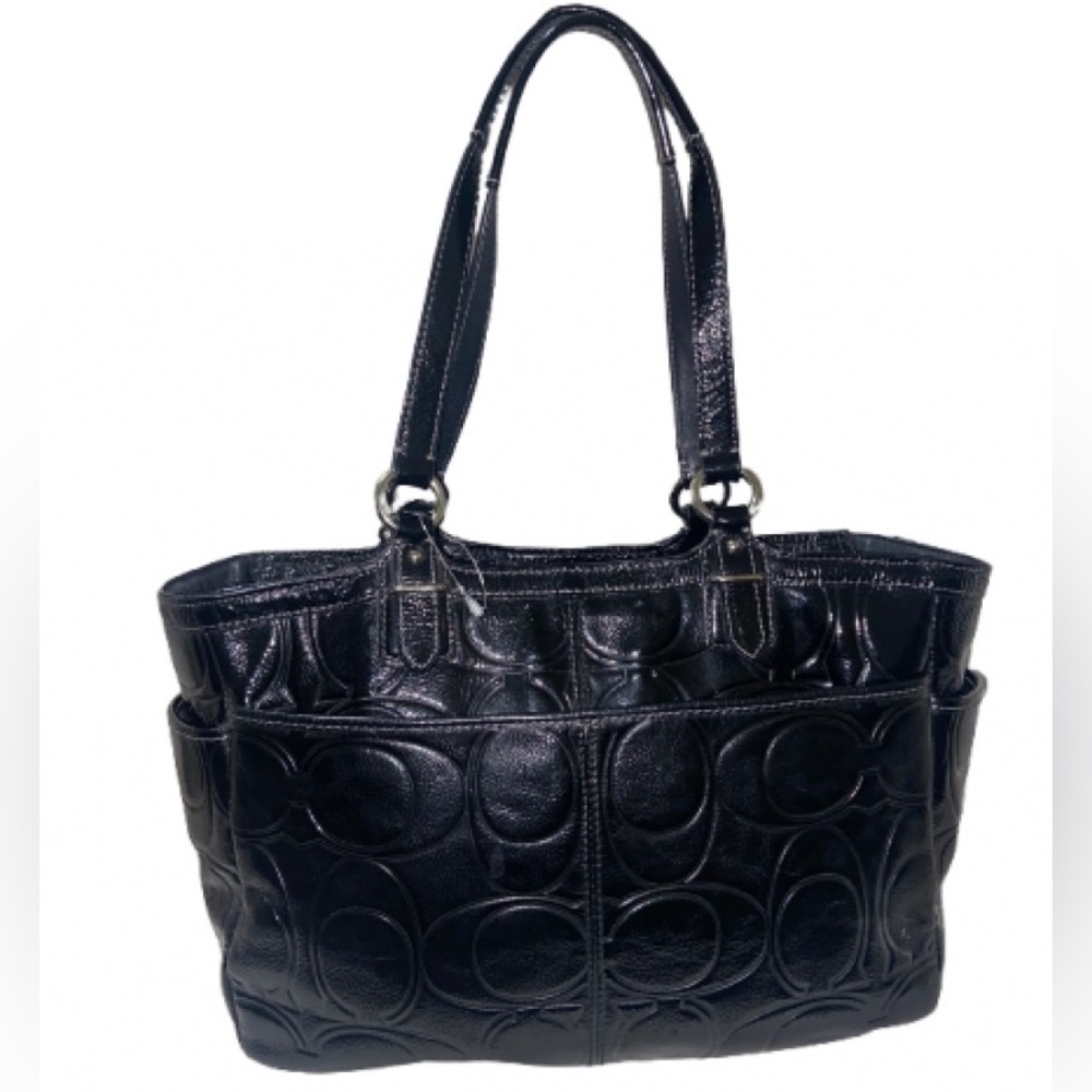 Coach Gallery Embossed Patent Leather Tote Shoulder Bag - Picture 3 of 6